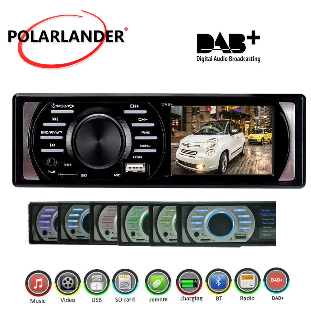 Интерфейс 12 в FM Авто Аудио Стерео Bluetooth USB/TF/AUX в ISO контакт EQ 1Din Автомагнитола MP5/WMA DAB+ Prime 3," HD