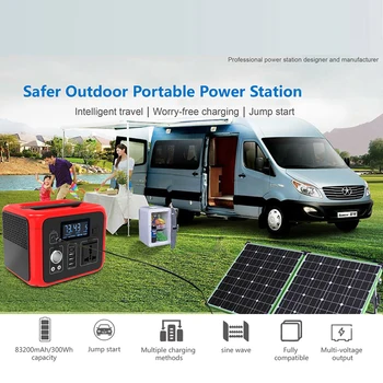 

Portable Power Station 300W Power Station Solar Power Generator Lithium With AC Inverter Power Station