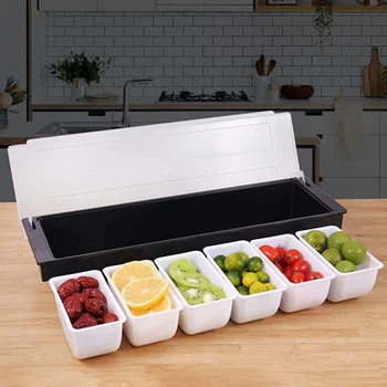 

3/5/4/6 Compartments Food Storage Containers With Clear Lids Serving Dispenser Holder Tray For Fruit Vegetable Condiment Snack