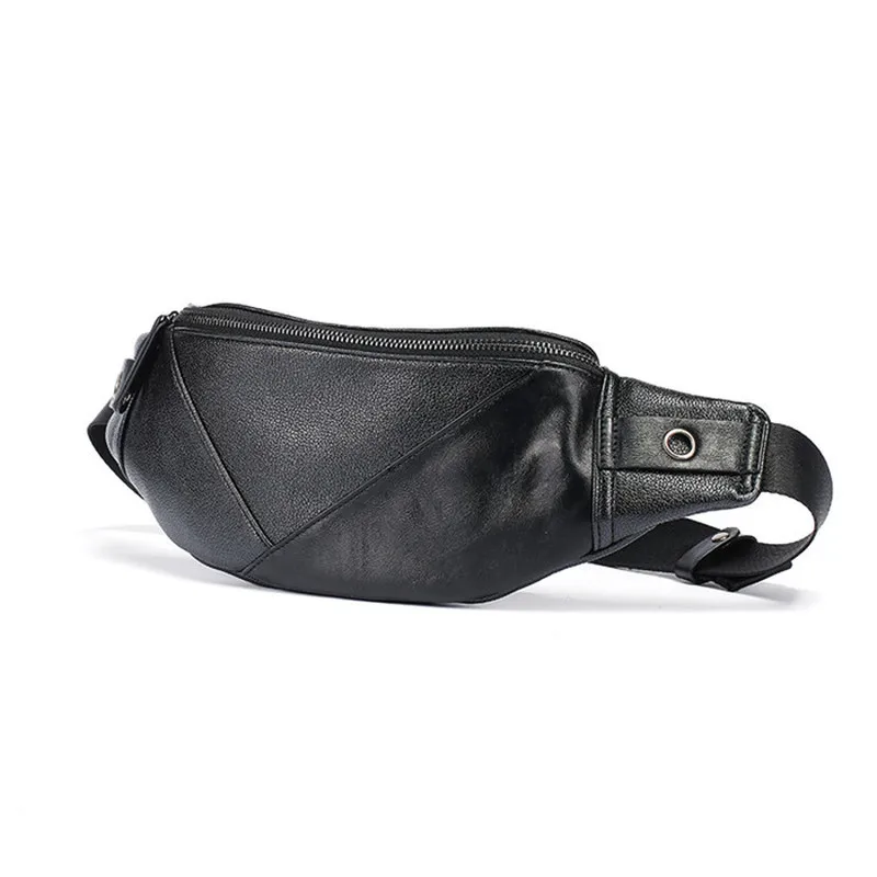 

Waist Bag New Trends Casual Outdoor Sport Chest Simple Fashion PU Leather For Men