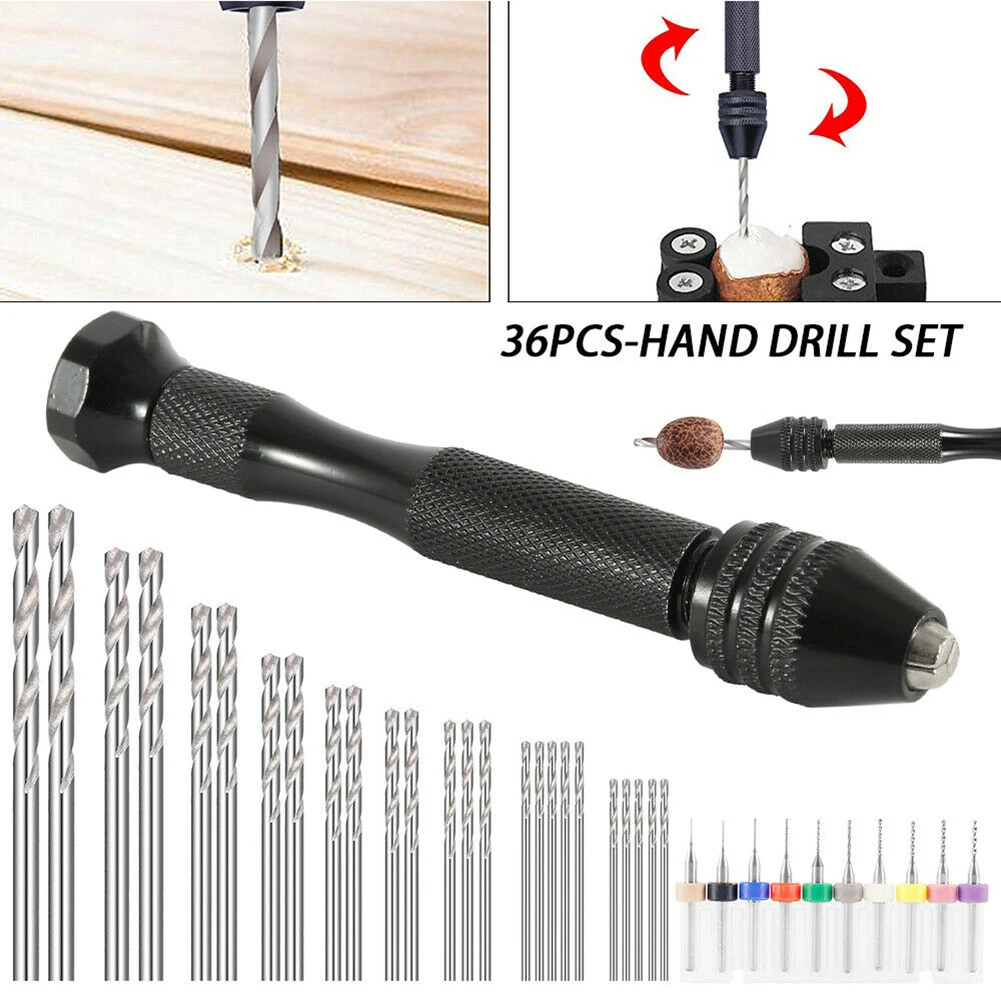 

36pcs Mini Micro HSS Drill Bits Set 0.5-3.0mm Pin Vise PCB Mini Drills Mini Drills Hand DIY Model Craft Tool Bit