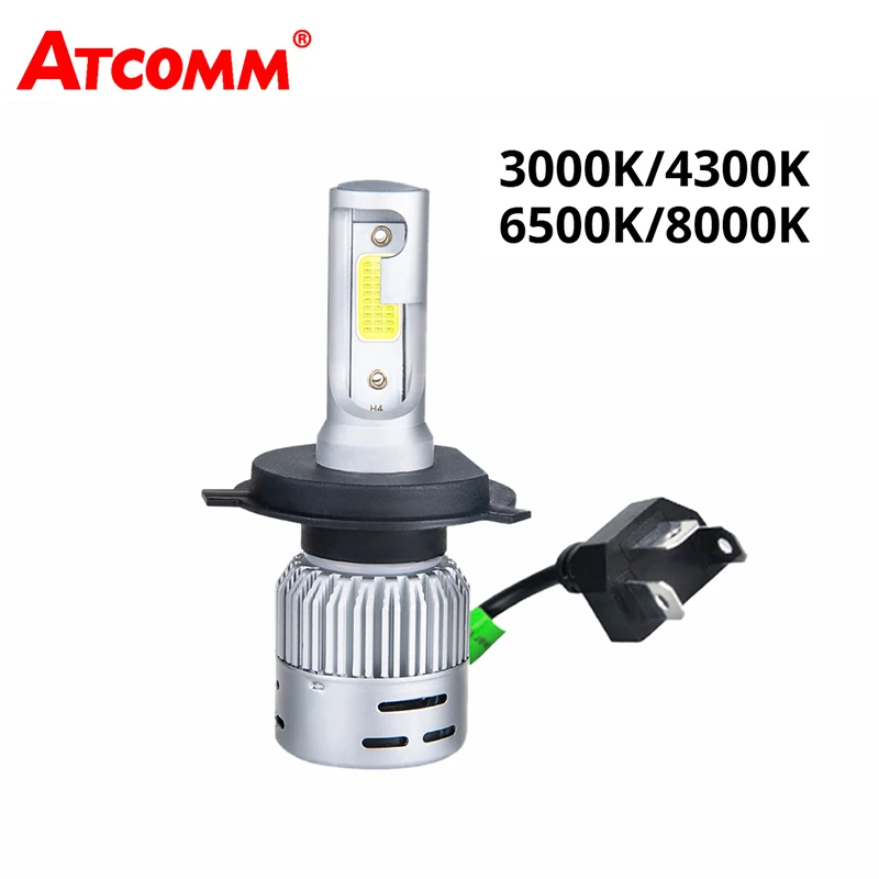 

ATcomm H4 LED Motorcycle Headlight Bulb HS1 LED Moto Scooter Light Hi/Lo 4300K 6500K Motor Bike Headlamp 3000K 8000K DC 12V H7/1
