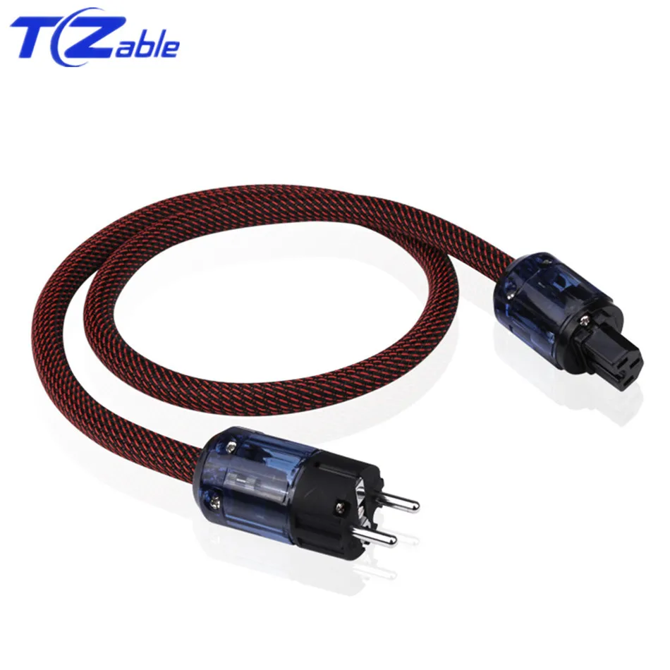 

Hifi Power Cable P037 US Standard Plug IEC Audio Connector Pure Copper Power Cord With Braid For DVD Amplifer Multimedia