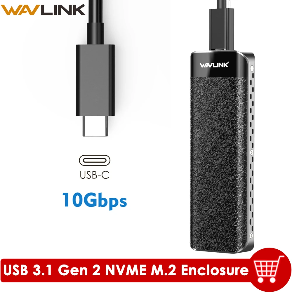 Wavlink USB 3,1 Gen 2 в NVMe корпус USB-C M.2 Mkey NVMe корпус с высокой скоростью до 10 Гбит/с для microsoft Windows и Mac OS