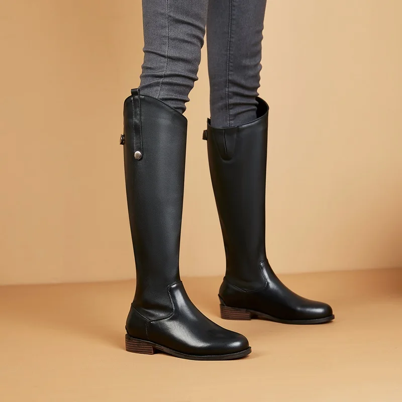 

brand knight boots cool women rider horse zip riding boots smooth leather knee high boots autumn winter warm high boots mountain