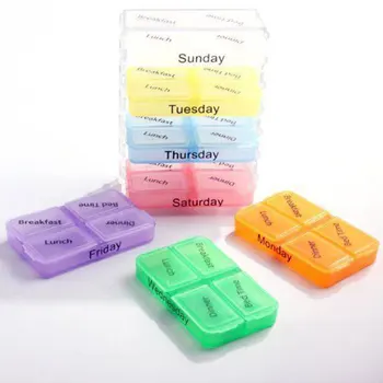 

7 Days Pill Case Makeup Cream Refillable Bottles Medicine Weekly Storage Box Container Organizer For Travel