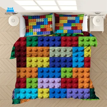 

3D Luxury Bedding Set Geometric Printed Down Duvet Cover Pillow Case 3 Piece Double Queen Size King Bed Children Down Duvet