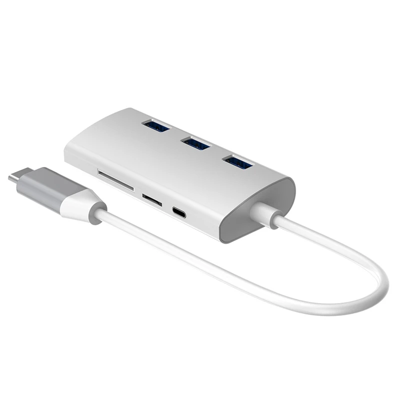 Тип-c-концентратор(3 порта Usb3.0)+ Hdmi 4K+ Rj45 гигабитный+ зарядка PD+ 3,0 Sd/Tf карта чтения