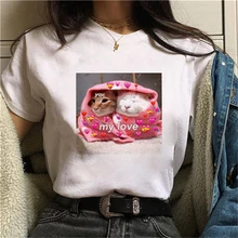 Cheap lovely Dog and Cat Printed T Shirt Women Top Tees Harajuku kawaii Short Sleeve Ulzzang T-Shirt Femme Camisetas Mujer 2020 Cheap lovely Dog and Cat Printed T Shirt Women Top Tees Harajuku kawaii Short Sleeve Ulzzang T-Shirt Femme Camisetas Mujer 2020
