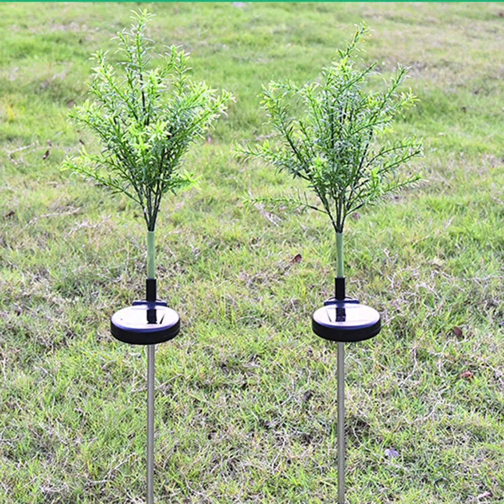 2 Pcs LED Solar Powered Landscape Lights Garden Lights Outdoor Christmas Tree For Pathway Yard Patio Deck Walkway Decoration