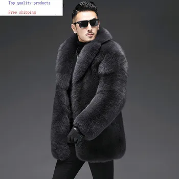 

2020 Winter Real Fur Coat Men Natural Fox Fur Coat Warm Luxury Jacket Men Fashions Outerwear 19-3100 KJ3225