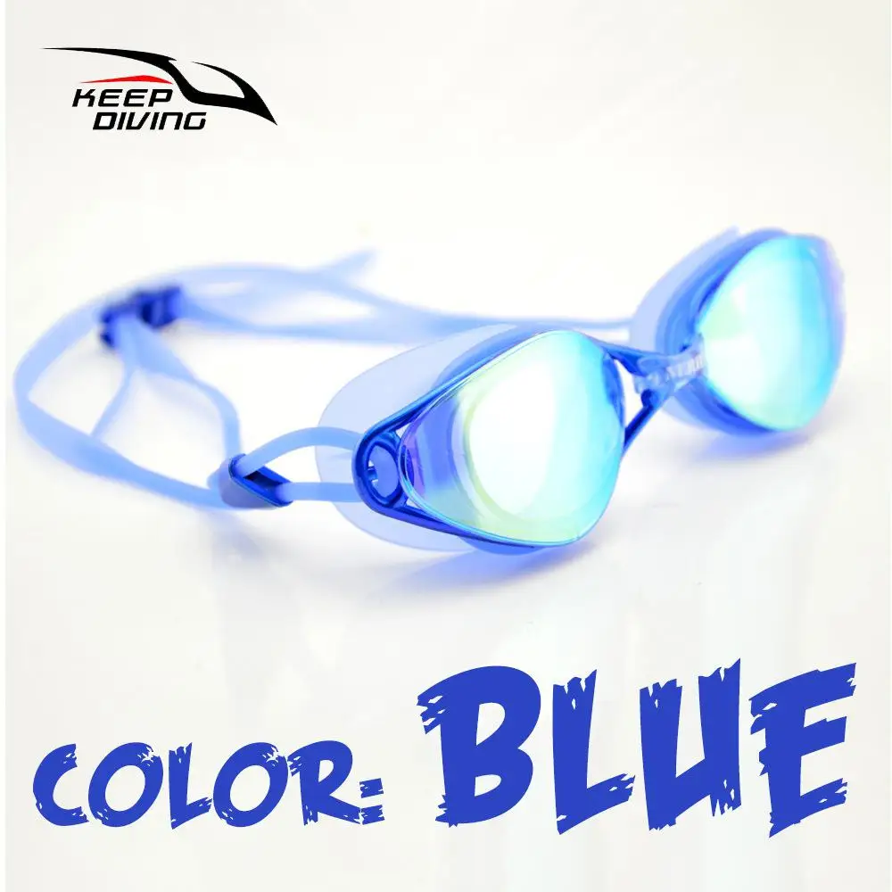 sky blue Hobbyлейн профессиональные очки Анти-туман УФ Защита регулируемые плавательные очки для мужчин и женщин Водонепроницаемые силиконовые очки - Цвет: sky blue