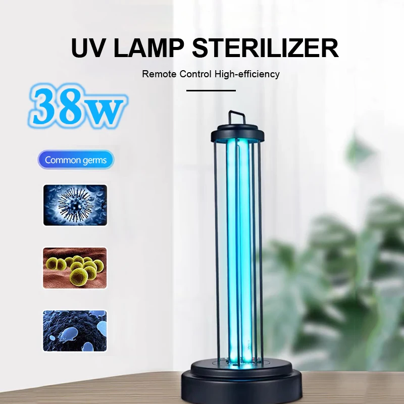 

UV 38W UVC Lamp Sterilizer Ozone Quartz UV Light 110V/220V Remote Control Ultraviolet Germicidal Lamps for Home Desinfection