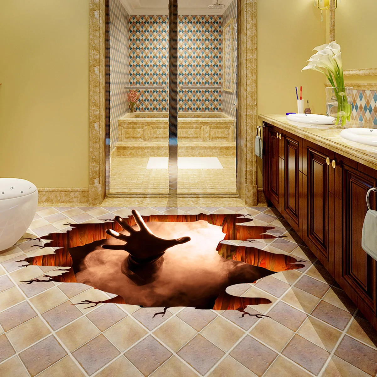 3D наклейки на стену Хэллоуин Побег из ада для домашнего декора гостиной | Дом и