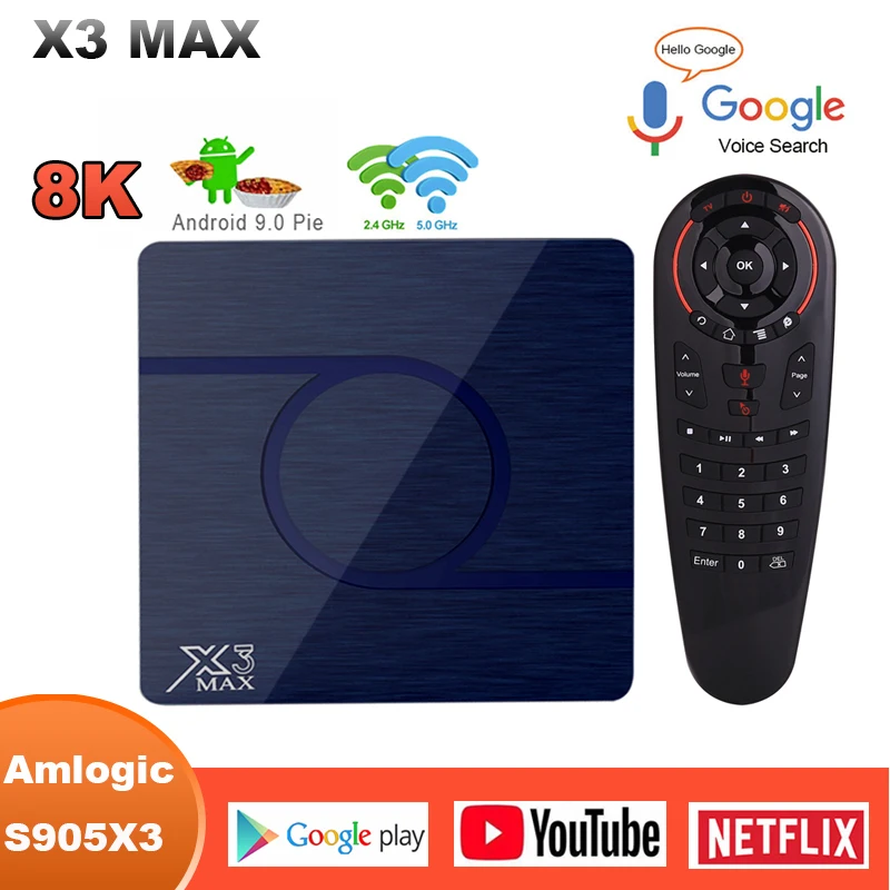 ТВ приставка Amlogic S905X3 Android 9 0 4 Гб 32 ГБ 64 8K 1080P HD медиаплеер двойной Wi Fi Netflix Google Player