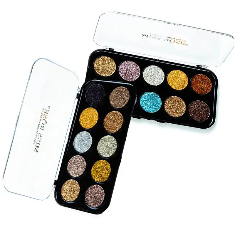 Miss Rose тени для век Palettesequins блеск Тени для век пластина блестящие тени для век с блестками порошок высокие глянцевые тени для век(с блеском
