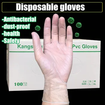 

50/100pcs Food Grade Disposable Pvc Gloves Anti-static Plastic Gloves For Food Cleaning Cooking Restaurant Kitchen Accessories