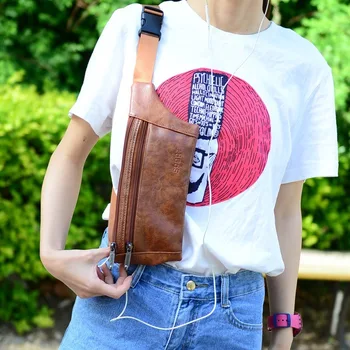 

New men's and women's Bodypack sports outdoor running riding Bodypack mobile phone zero wallet fashion trend Pu Bodypack