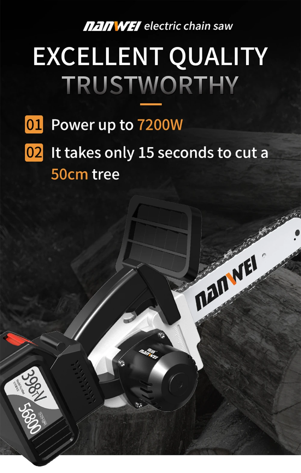 Nanwei Cordless Chainsaw Brushless 