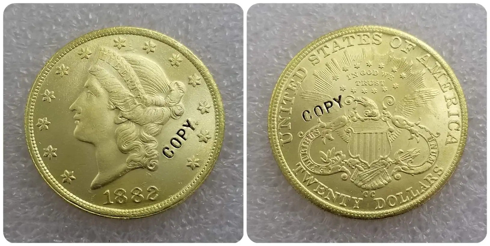 США 1878-1893$20 символ свободы, двойной Орел копии монет - Цвет: 1882CC