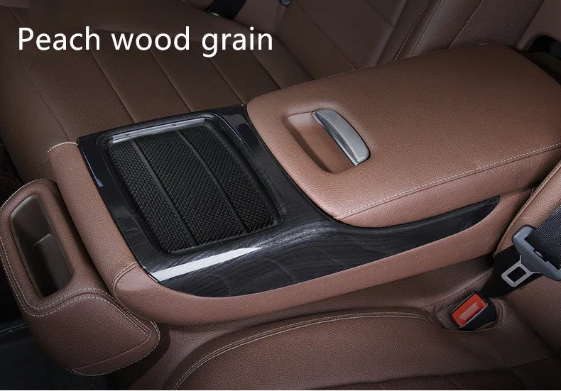 Для Mercedes Benz E300l E200l caja de almacenamiento del asiento trasero del coche reposabrazos защита для украшения cubierta - Название цвета: Peach wood grain