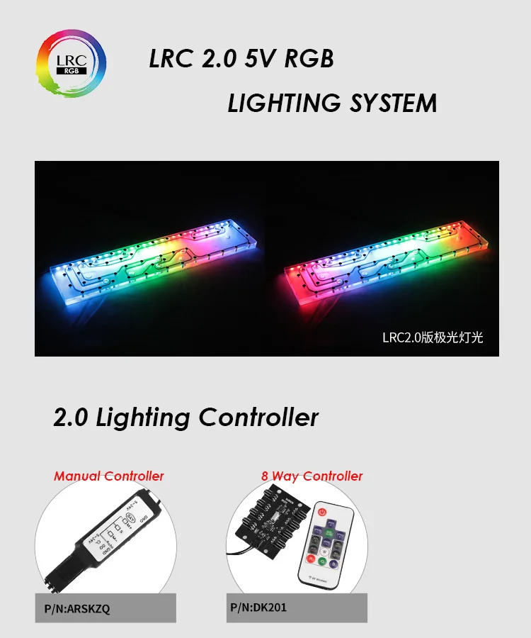TTP5-SDB 120 Barrow water cooling waterway board for TT Core P5 computer case reservoir 5v light 4pcs 120mm position, heatsink