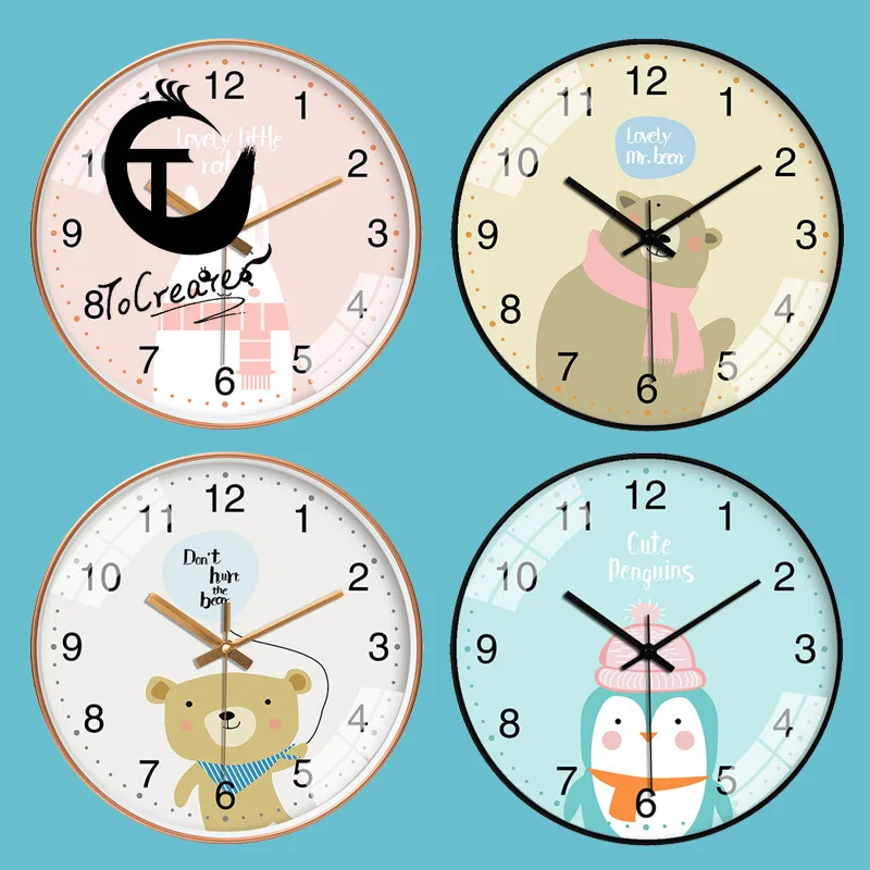 

[12-Inch 30CM] Ultra-Quiet Creative Cartoon Wall Clock Minimalist Modern Personality Watch Home Living Room Clock