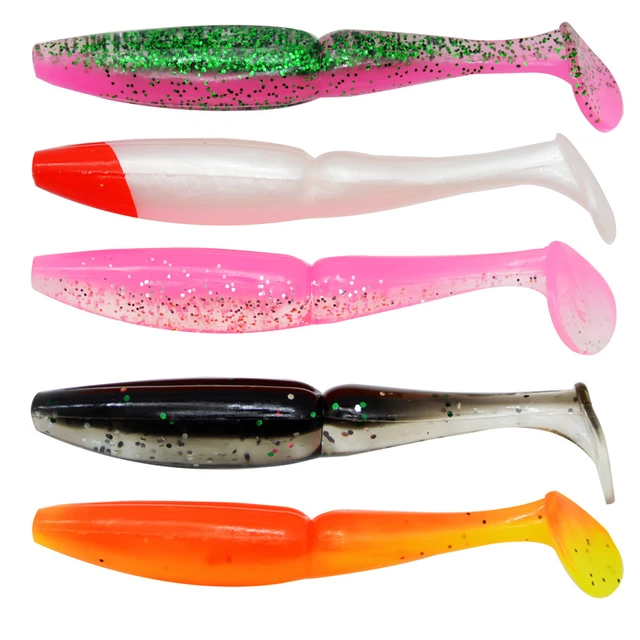 Fishing Soft Lure Bait 12.5g/11.5cm PVC Double Color T Tail Worm Artificial  Lures Lot 5 Pieces Sale - AliExpress