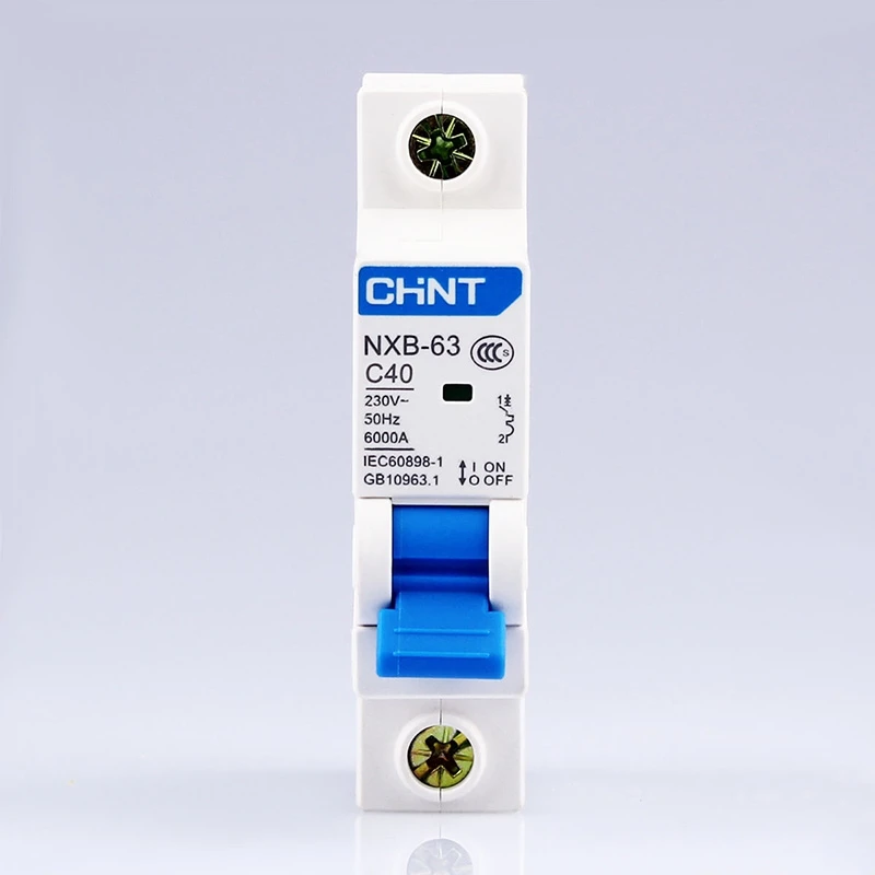 

CHINT NXB-63 1P AC 230/400V miniature circuit breaker C 6 10 16 20 25 32 40 50 63A overload protector DZ47 C style air switch