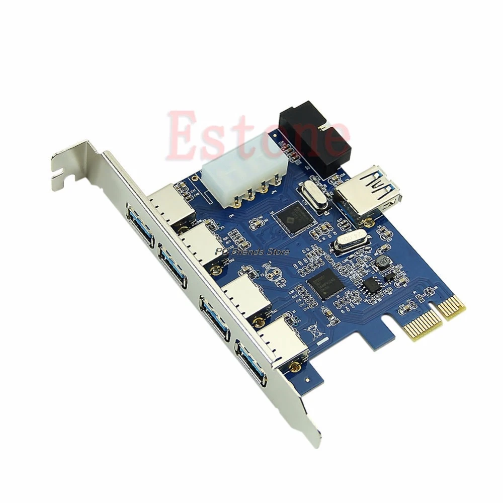 5 Порты добавить на карт PCI-E карта PCI Express USB 3,0+ 19 Pin разъем 4 Pin адаптер для Win Vista