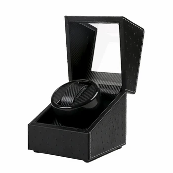 

2020 New Watch Winder Mini Single Head Holder Display Automatic Mechanical Single Winding Watch Box Carbon Fiber& Ostrich Patter