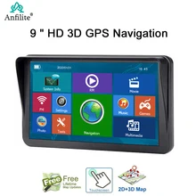 Anfilite Car GPS Navigator 9 inch gps navigation wince 6.0 truck GPS navigation FM transmitter free map