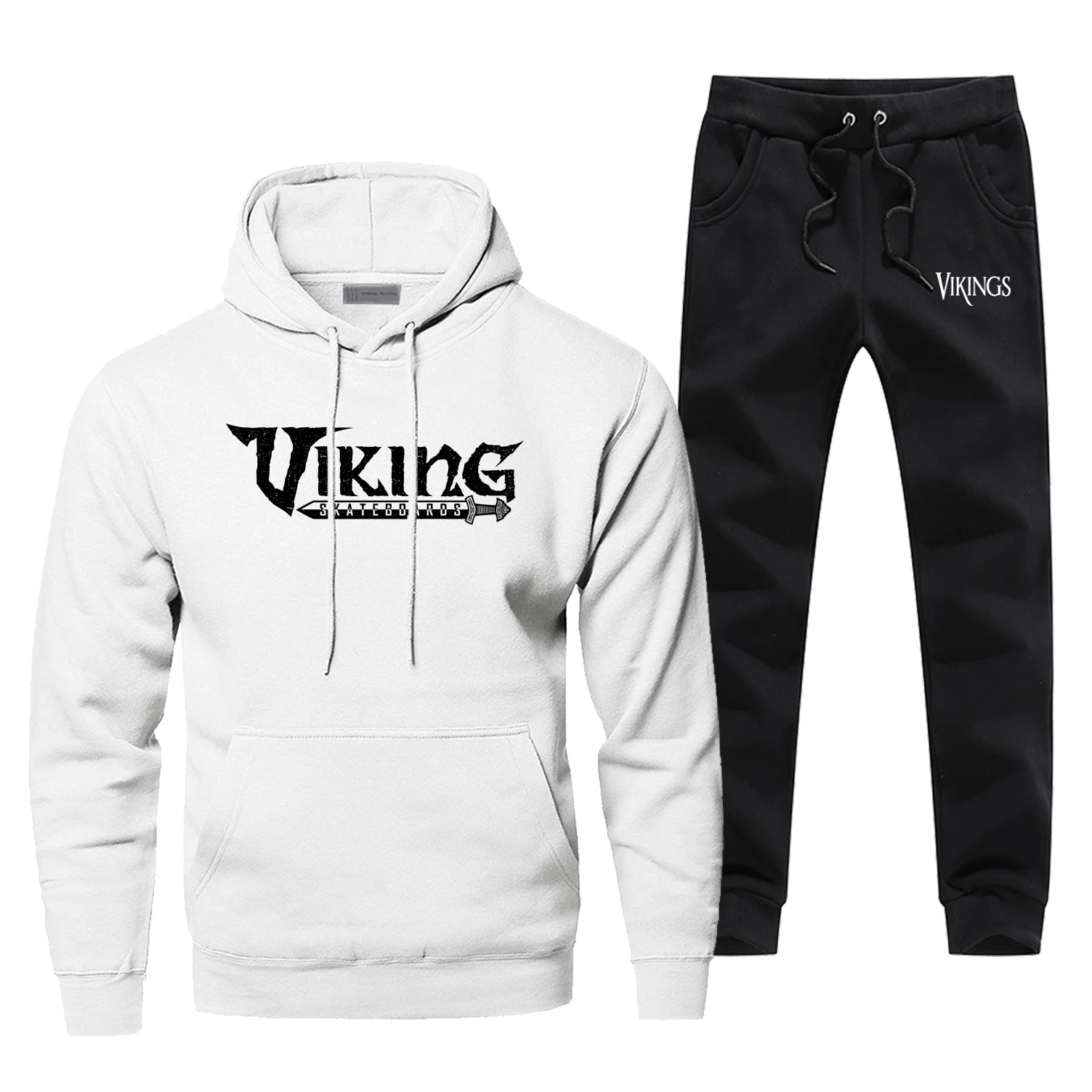Vikings Valhalla Odin Толстовка толстовки брюки из двух частей Мужская Флисовая спортивная одежда Спортивные штаны Зимние теплые Harajuku уличная одежда