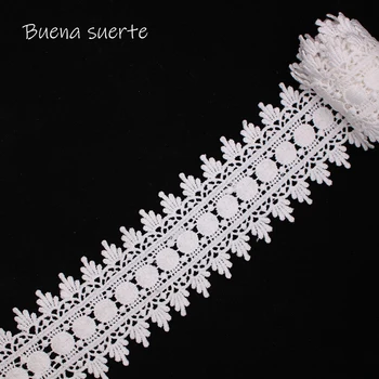 

2yards High quality Embroidered Fabric Lace Ribbon Tape Width 60MM Trim Fabric DIY Embroidered Net Cord For Sewing Decoration