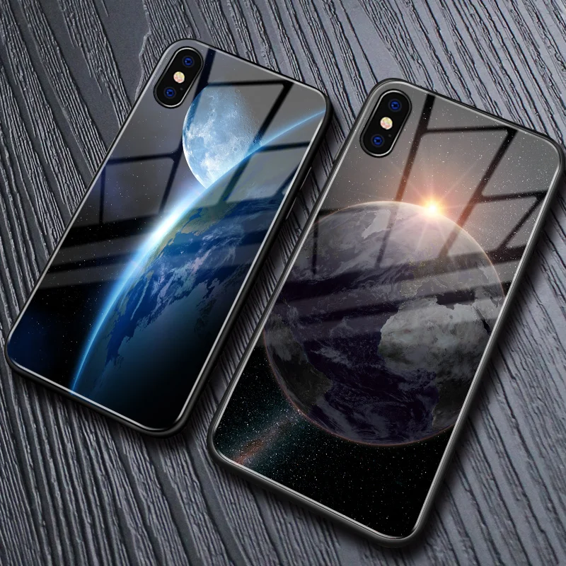 Чехол для телефона Earth starry sky iPhone 12 Mini 11 Pro Max SE XR XS X 8 7 6 Plus стеклянный противоударный