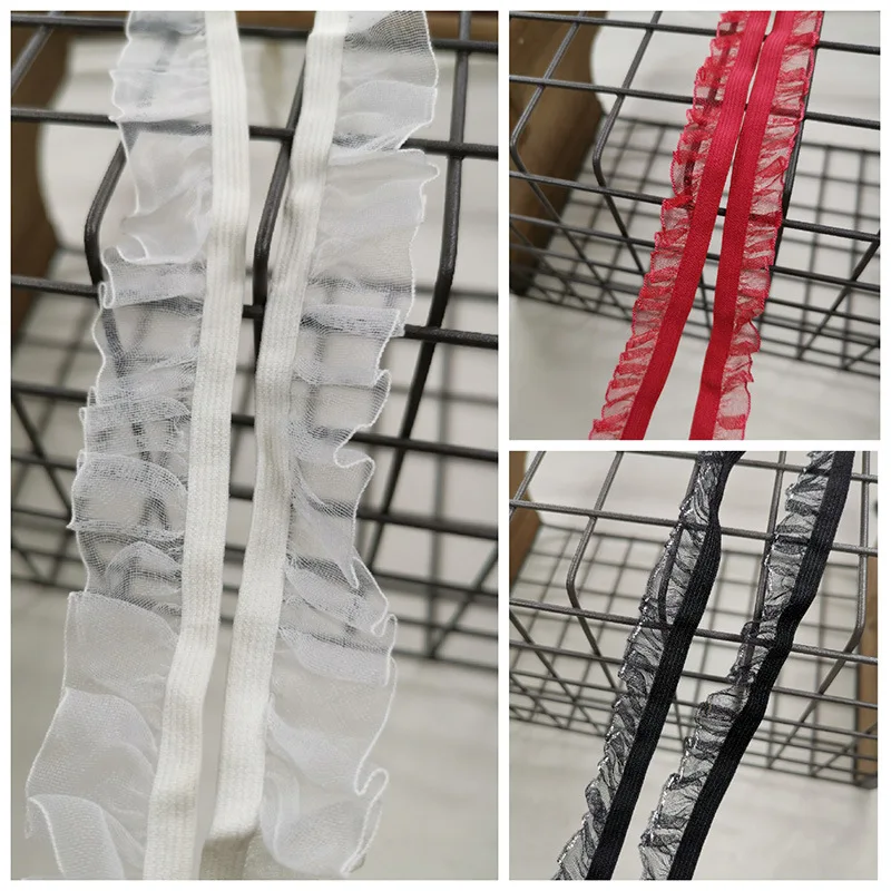 

10 Yards Lace fabric pleated yarn belt DIY lotus leaf skirt lace fabric Lolita clothing accessories underwear decoration accesso