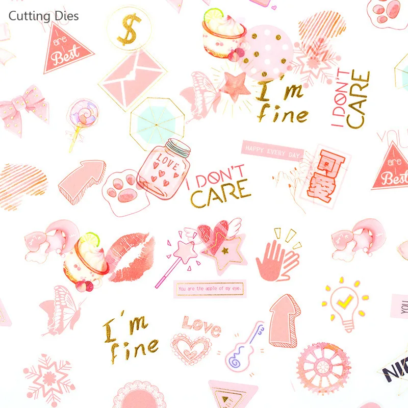 New 100Pcs/lot Vintage Cartoon Design Vellum Paper Stickers For Scrapbooking Happy Planner Card Making Journaling Project