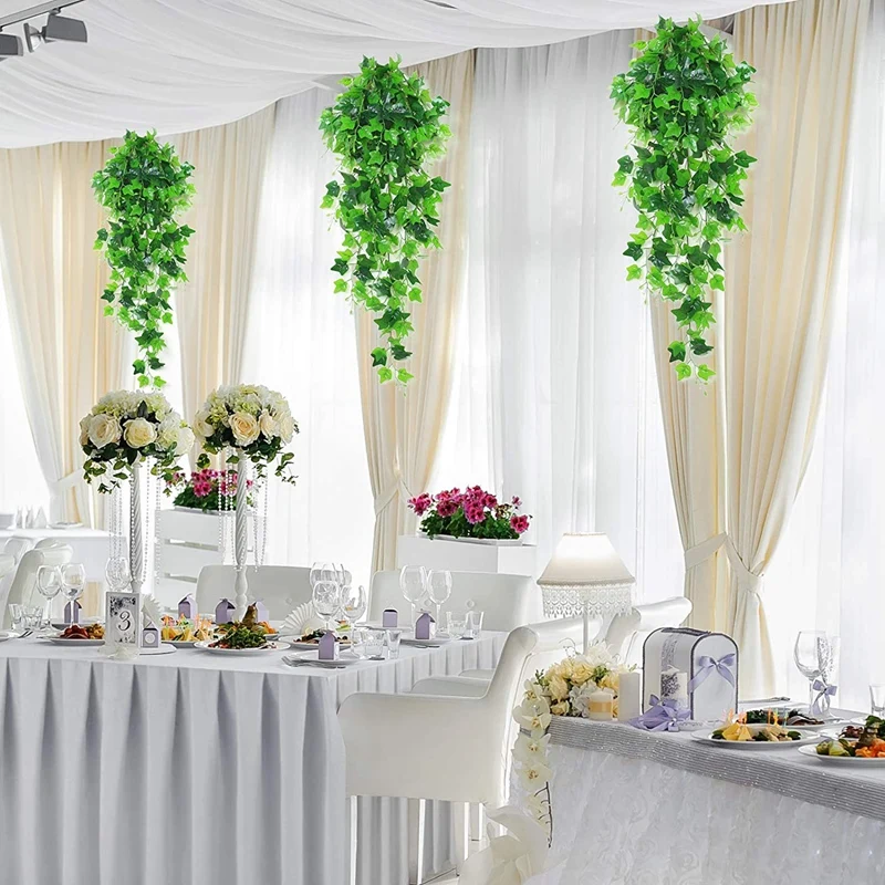 5 Pc Artificial Hanging Plant 80 Ft Silk Ivy Vine Garland Garden Decor Wedding 