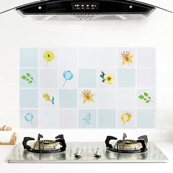 Self adhesive High Temperature Anti oil Stickers Home Stove Tile Wallpaper Kitchen Waterproof Wall Stickers Greaseproof Paper