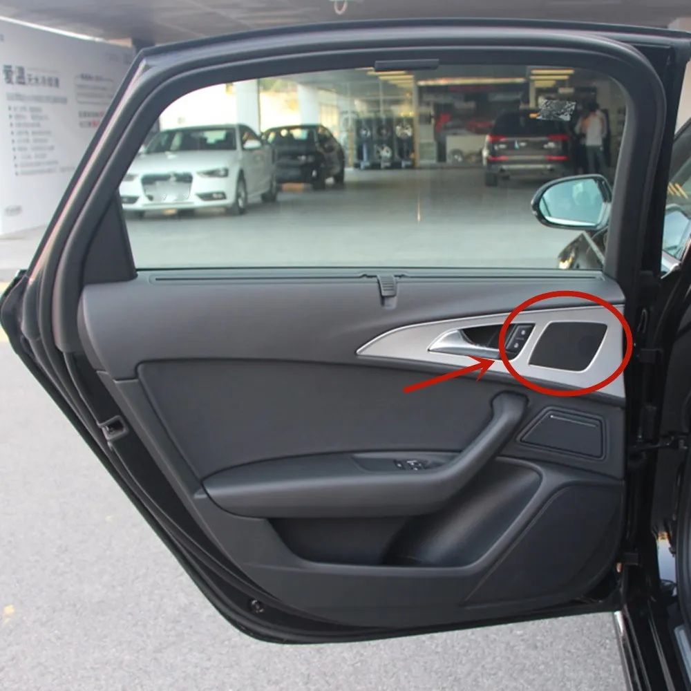 Для Audi A6 C7 2010- автомобильный Стайлинг Дверь громкий динамик звук хромированная Накладка рамка наклейка интерьерные аксессуары