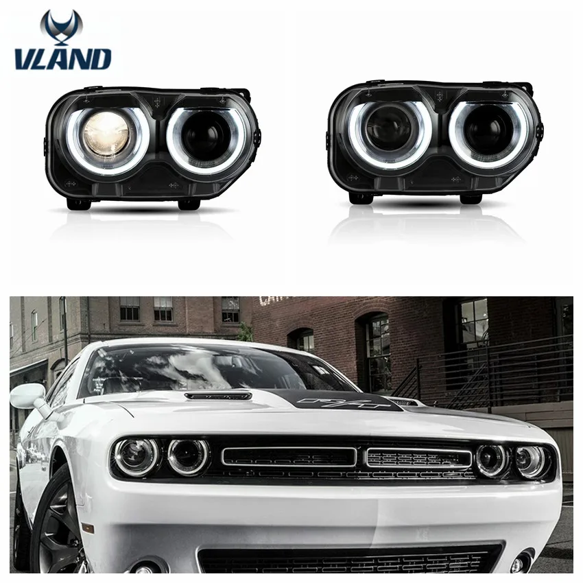 Передняя фара для Dodge Challenger- светодиодный проектор фар