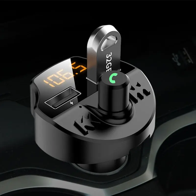 Двойной USB Автомобильное зарядное устройство для телефона FM MP3-плеер Bluetooth 5,0 Hands-free адаптер Комплект