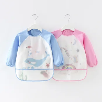 

Coverall cotton infant waterproof bib anti-dirty boy protective clothing girl apron