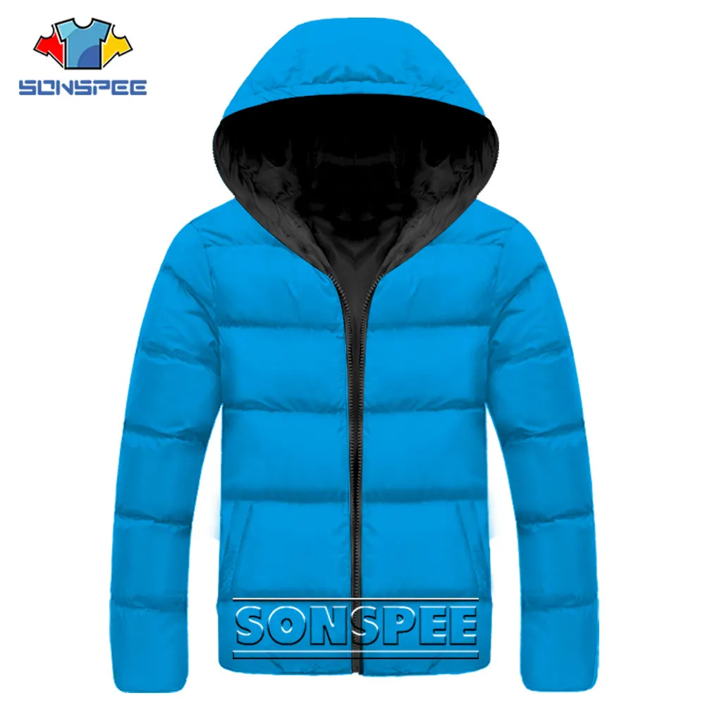 SONSPEE Winter New Men Solid Color Printed Parkas Quality Brand Men's Hooded Warm Thick Puffer Jacket Male Fashion Casual Coat