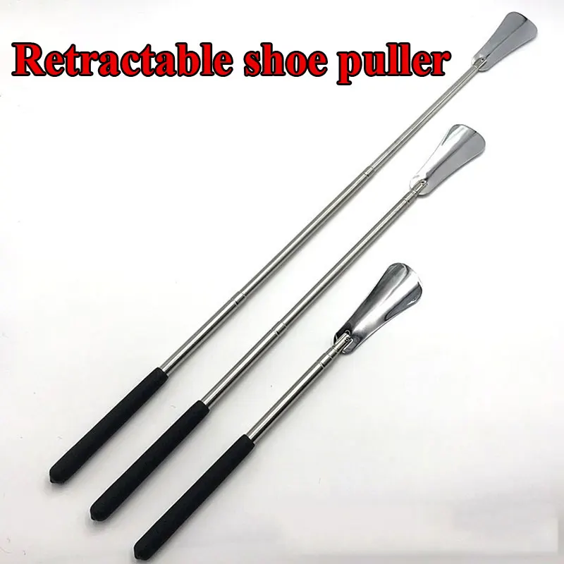 

Retractable Steel Long Handle Professional Shoe Horn Flexible Long Handle Shoehorn Shoe Lifter Shoe Spoon Shoe Accessories 2021