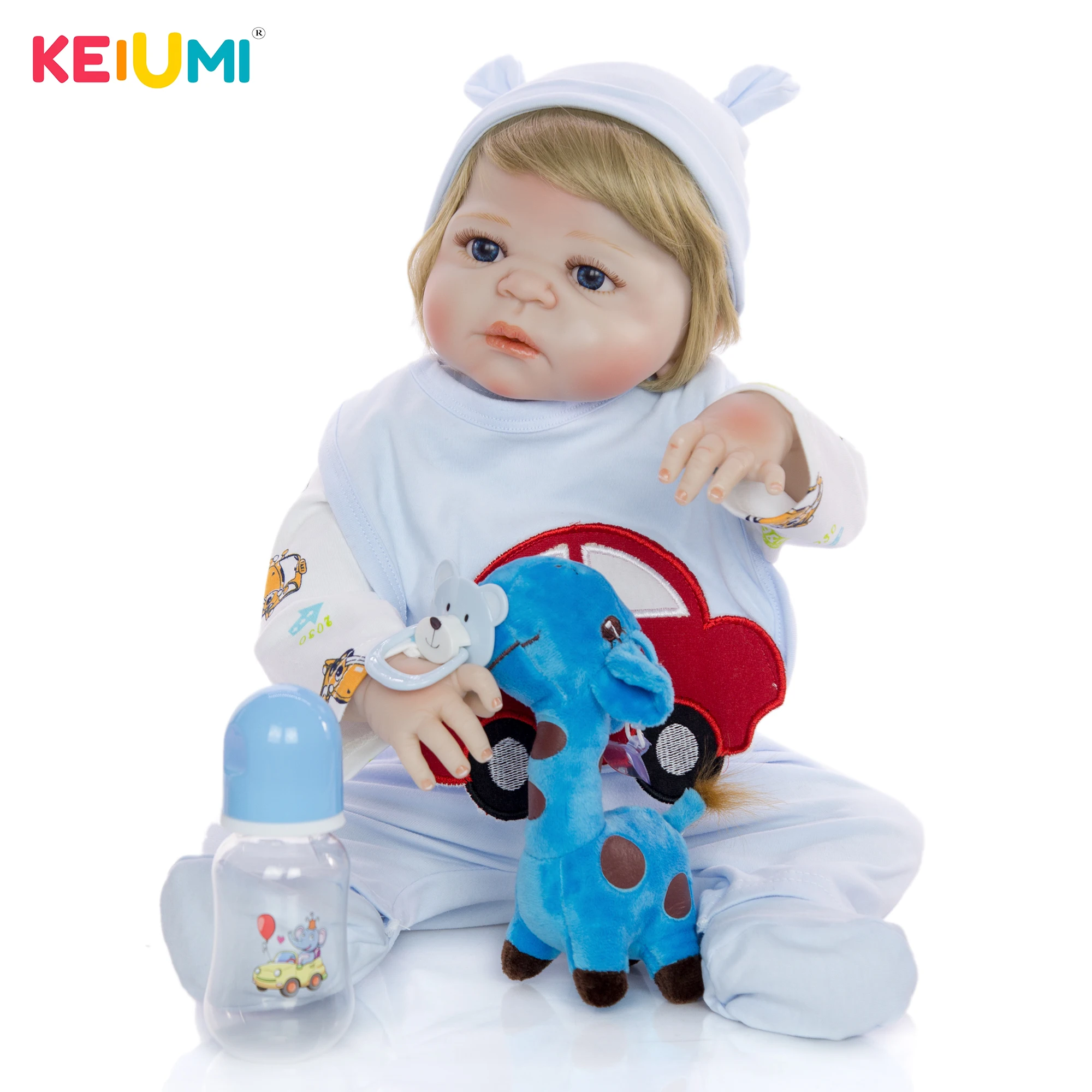 KEIUMI, полностью виниловая кукла-Реборн, игрушка для мальчика, светлые волосы, малыш, истина, как младенцы, Классическая кукла-Реборн, игрушка для игры в дом