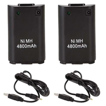 

2Pcs 4800mAh Battery Pack for Xbox 360 Controller + 2 x Charger Cable Battery Pack Xbox 360 Gamepads Replacement Bateria
