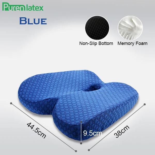 Blue1Piece Комфортная Ортопедическая подушка для сидения из пенного латекса с эффектом памяти, нескользящая массажная подушка с эффектом геморроя, копчик, подушка для облегчения радикуляции - Цвет: Blue1Piece