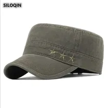 SILOQIN регулируемый размер мужская плоская кепка весна осень качественные хлопковые армейские кепки модная вышивка Спорт на открытом воздухе кепки с козырьками