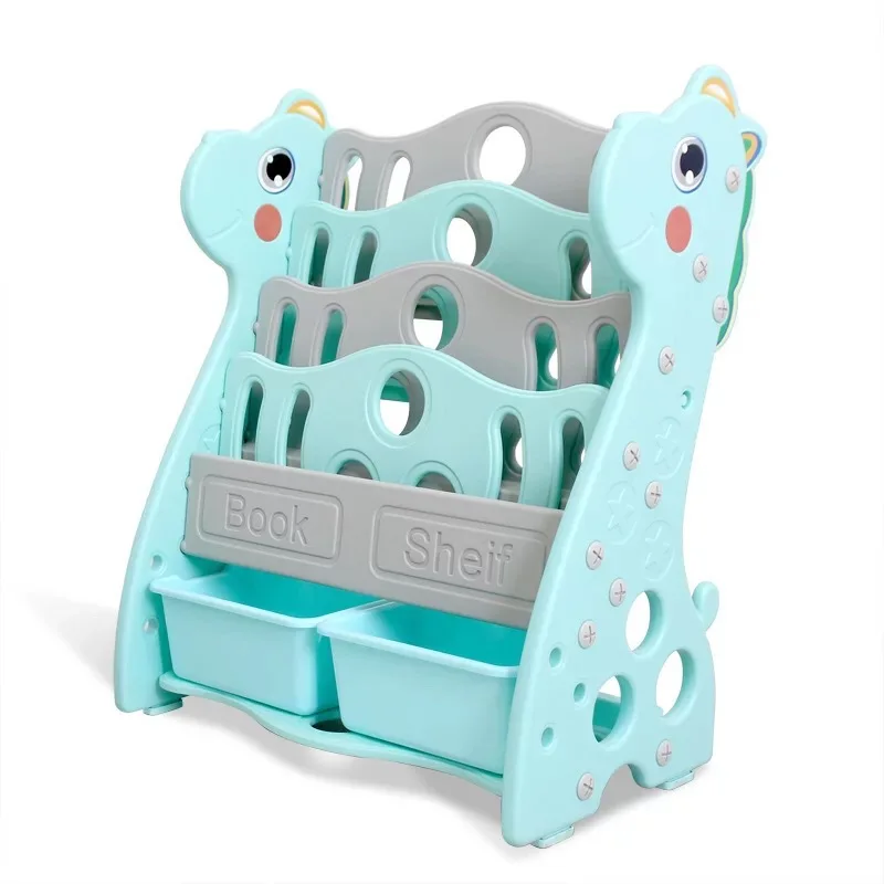 

Little Dinosaur CHILDREN'S Toy Plastic Storage Rack Kindergarten Family Early Childhood Center Cartoon Picture Book Bookshelf